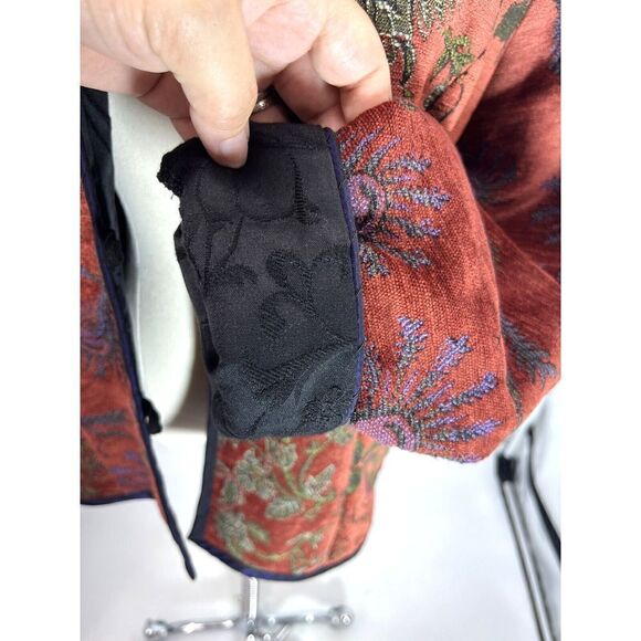 Mary Lynn O'Shea Fiber Artist Small Handmade Floral Woven Jacket Vermont - Picture 8 of 13